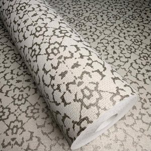 Sloane Fabric Diamond Silver Cream wallpaper
