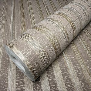 Sloane Stripe Mid Brown wallpaper